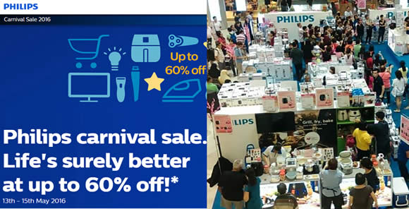 Featured image for Philips Carnival Sale w/ Discounts of up to 60% Off from 13 - 15 May 2016