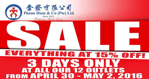 Featured image for Phoon Huat 15% Off Storewide at all outlets from 30 Apr - 2 May 2016
