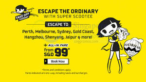 Featured image for (EXPIRED) Scoot fr $49 all-in 5hr Take Off Tuesday Promo (7am to 12pm) on 26 Apr 2016