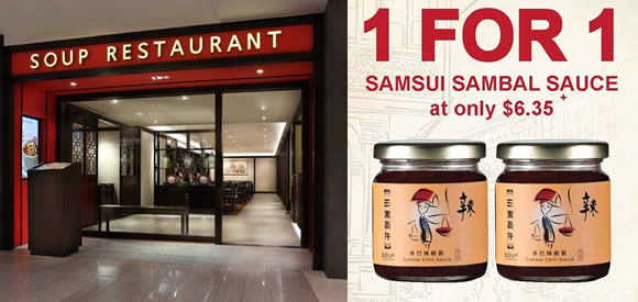 Featured image for Soup Restaurant 1-for-1 Samsui Sambal Sauce From 28 Apr 2016