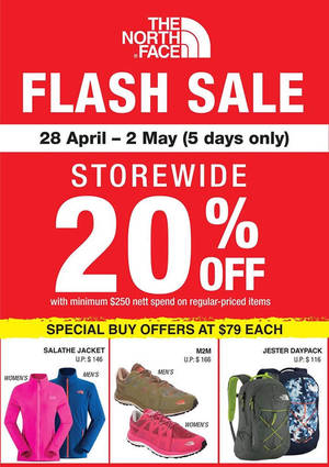 Featured image for (EXPIRED) The North Face 20% Off Storewide Flash Sale from 28 Apr – 2 May 2016