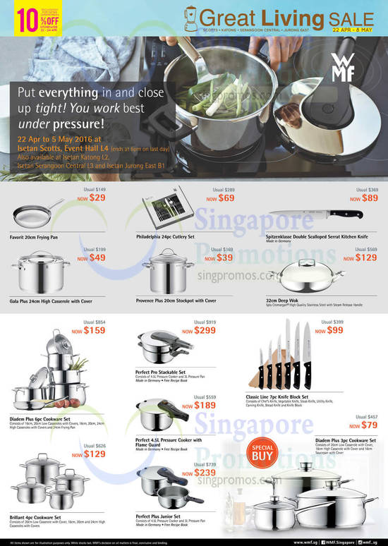 WMF Cookware, Favorit, Gala Plus, Provence, Diadem Plus, Perfect Pro