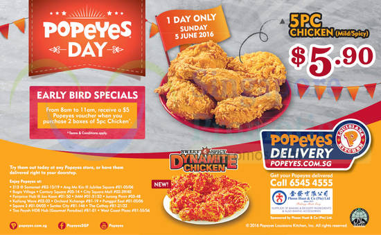 3 Jun Popeyes Day 5PC Chicken for 5.90 » Popeyes Day 5.90