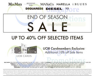 Featured image for Dsquared2, Diesel, MaxMara, Max&Co, Marella, iBlues & Y-3 Sale from 26 May 2016