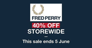 Featured image for (EXPIRED) Fred Perry 40% Off Storewide from 19 May – 5 Jun 2016