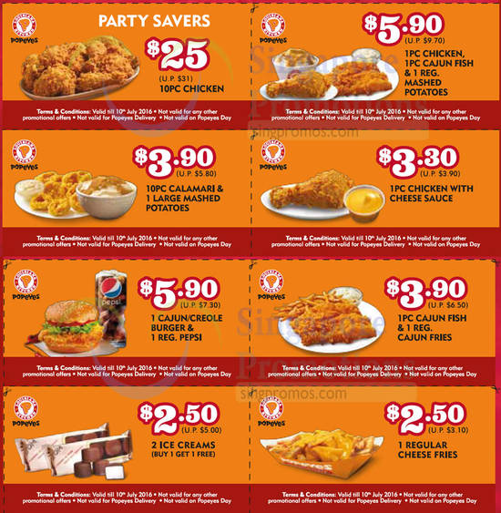 Popeyes Coupons 23 May 2016