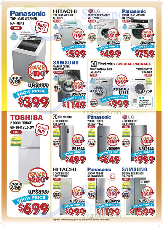 Washers, Fridges, Pansonic, Hitachi, LG, Toshiba, Electrolux