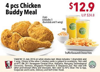 12.90 4pcs Chicken Buddy Meal » KFC Discount Coupons Save Up To $11.90 ...