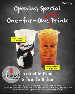 Featured image for (EXPIRED) Blackball offering 1-for-1 any drink at Clementi Mall from 6 – 8 Jun 2016
