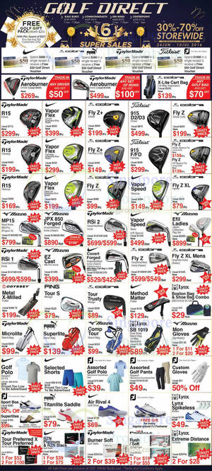Featured image for Golf Direct 16th Anniversary Super Sale from 24 Jun – 10 Jul 2016