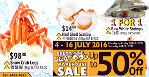 Featured image for iChef Great Seafood Warehouse Sale up to 50% off from 4 – 16 Jul 2016