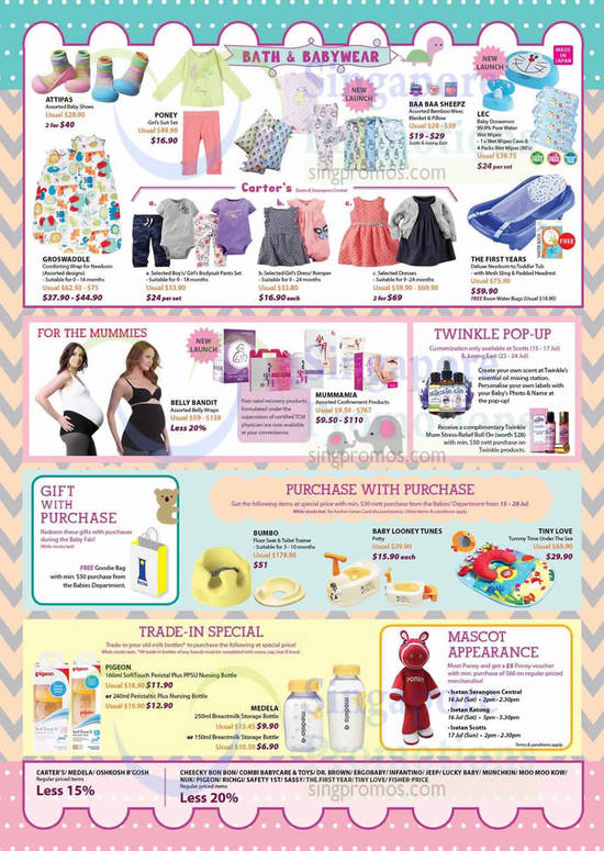 Bath n Babywear, Twinkle Po-up, Tradein, Gift with Purchase, Mascot