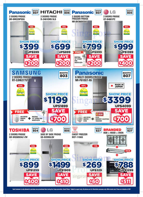 Fridges, Panasonic, Hitachi, Samsung, Toshiba, LG