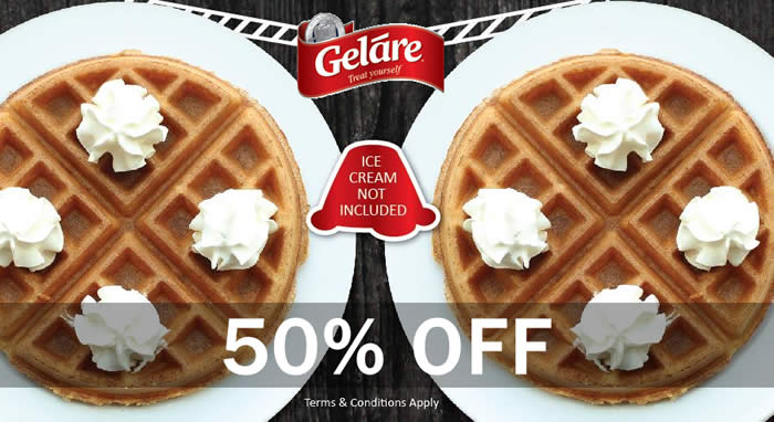 Featured image for Gelare: 50% OFF Regular Waffles on Weekdays from 14 - 22 Jul 2016