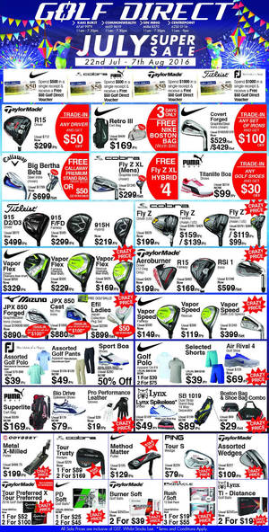 Featured image for Golf Direct: July Super Sale Offers from 22 Jul – 7 Aug 2016