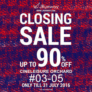 Featured image for (EXPIRED) JRunway: Closing Sale Up To 90% Off at Cineleisure Orchard from 20 – 31 Jul 2016