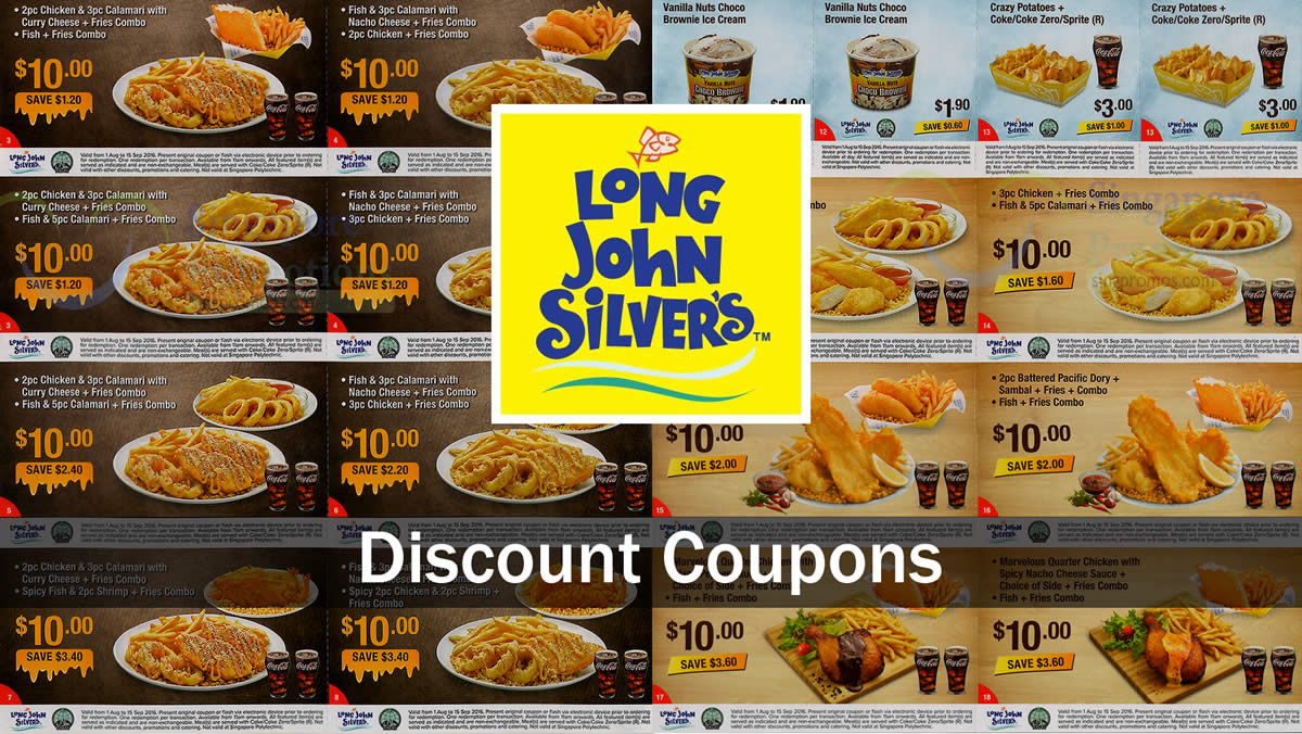 Long John Silver’s: Discount Coupon Deals from 1 Aug – 15 Sep 2016