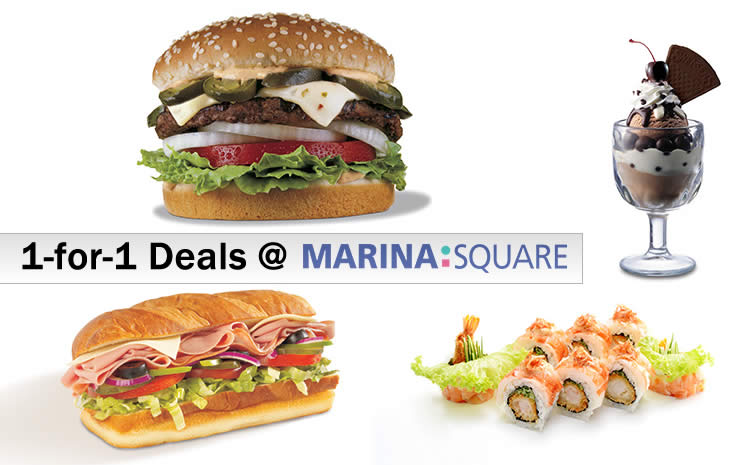 Featured image for Marina Square: 1-for-1 Dining Deals (Emporium Shokuhin, Swensen's, Subway & More) from 7 - 31 Jul 2016