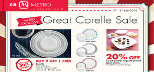 Featured image for Metro: The Great Corelle Sale (Buy 2 Get 1 Free & More) from 21 – 31 Jul 2016
