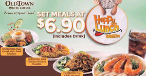 Featured image for Enjoy $6.90 set meals on weekdays at all OLDTOWN White Coffee outlets from 16 – 24 Mar 2017