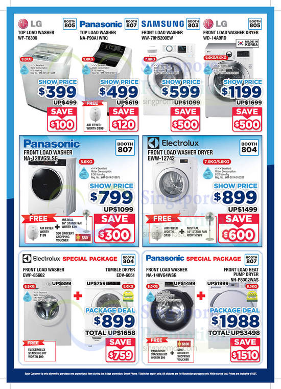 Washers LG, Panasonic, Electrolux