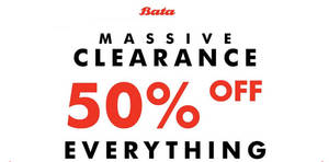Featured image for (EXPIRED) Bata: Massive Clearance – 50% Off Sitewide Online Promo from 10 – 31 Aug 2016