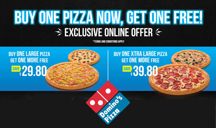 Featured image for Domino's Pizza: 1-for-1 Large & Xtra Large Pizzas Coupon Codes from 29 Aug 2016