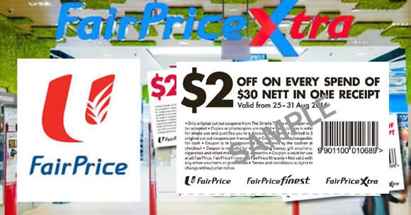 Fairprice 2 Off Cut out Coupons in Straits Times Lianhe Zaobao