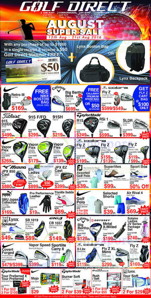 Featured image for Golf Direct: August Super Sale Offers from 12 – 21 Aug 2016