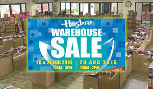 Featured image for Hasbro Toys & Games Warehouse Sale from 26 – 28 Aug 2016