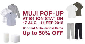 Featured image for MUJI: Pop-Up Store – Up to 50% Off at ION Orchard from 17 Aug – 11 Sep 2016