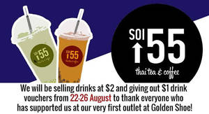 Featured image for (EXPIRED) Soi 55: $2 Drinks & $1 Drink Vouchers at Golden Shoe Outlet from 22 – 26 Aug 2016