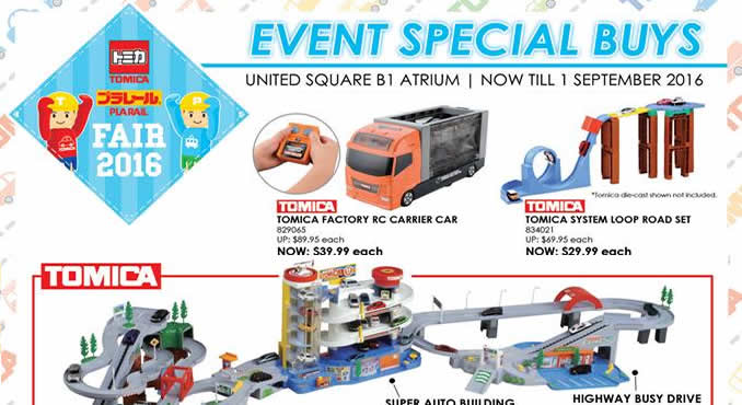 Featured image for Tomica & Plarail Fair 2016 at United Square from 25 Aug - 1 Sep 2016