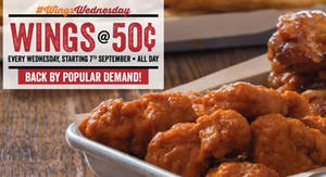 Featured image for Wing Zone: 50 Cents Wings All-Day on Wednesdays from 7 Sep – 28 Dec 2016