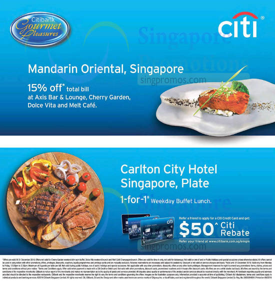 Carlton City Hotel 1 For 1 Buffet For Citibank Cardmembers From 19 Sep 31 Dec 16