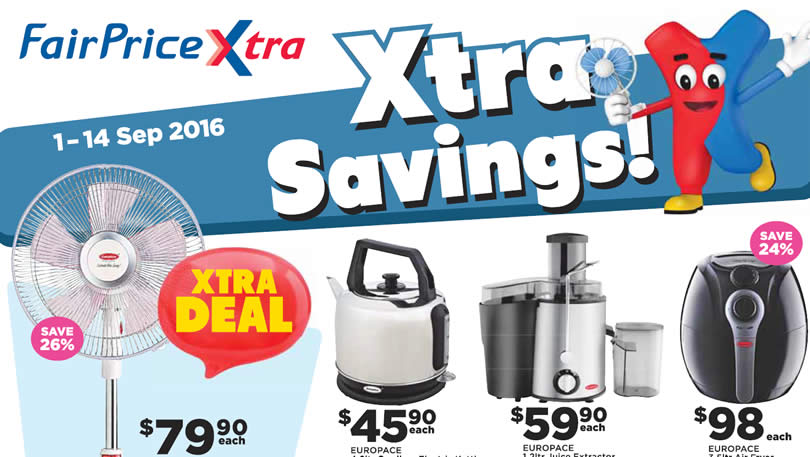 Featured image for Fairprice Xtra: Europace Home Appliances Offers from 1 - 14 Sep 2016