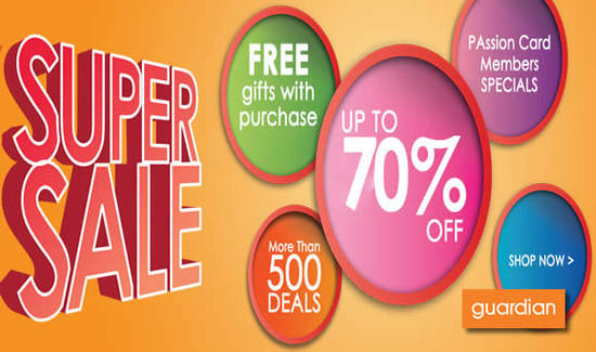 Featured image for Guardian: 1-Day Super Sale Up To 70% Off at 61 Stores on 28 Sep 2016