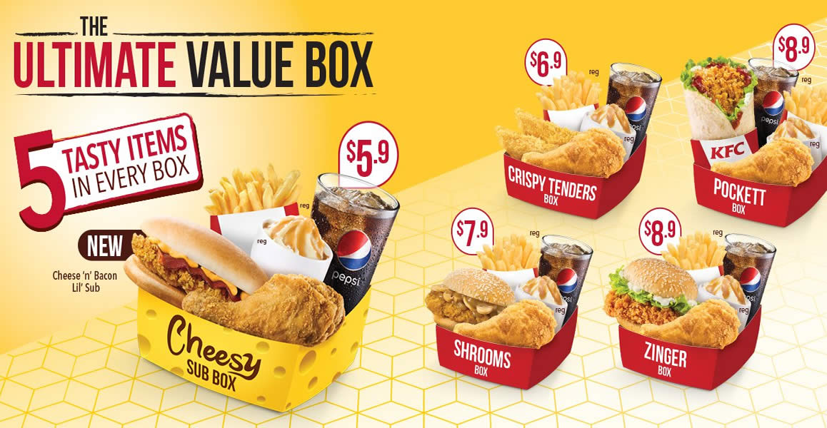 Featured image for KFC: New Ultimate Value Boxes Priced fr $5.90 from 7 Sep 2016