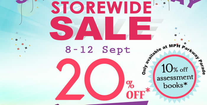 Featured image for MPH Bookstores: 20% Off All Books & Stationery Storewide Sale from 8 - 12 Sep 2016