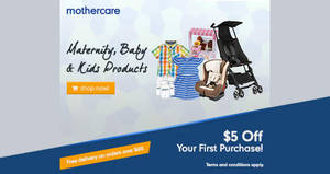 Featured image for (EXPIRED) Mothercare Online Store: $5 OFF $30 Spend Coupon Code for New Members from 5 – 30 Sep 2016