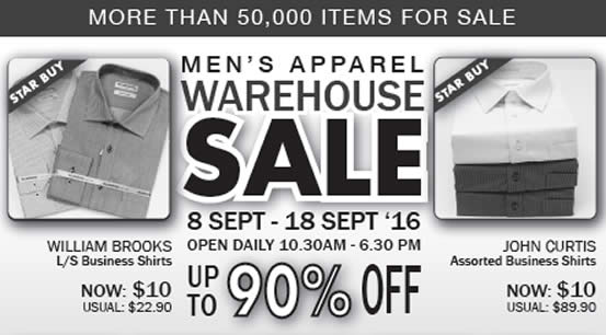 Featured image for Ritz Hutchison: Mens Apparel Warehouse Sale - Up to 90% Off from 8 - 18 Sep 2016