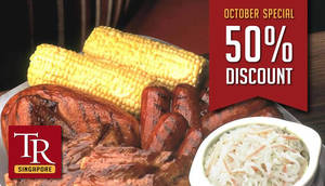Featured image for Tony Roma’s: $25 Off $50 Spend Coupon Deal at All Outlets from 3 – 31 Oct 2016