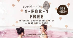 Featured image for (EXPIRED) Yunomori Onsen & Spa: 1-for-1 Promotion (Mon – Wed) at Kallang Wave from 15 Sep – 16 Nov 2016