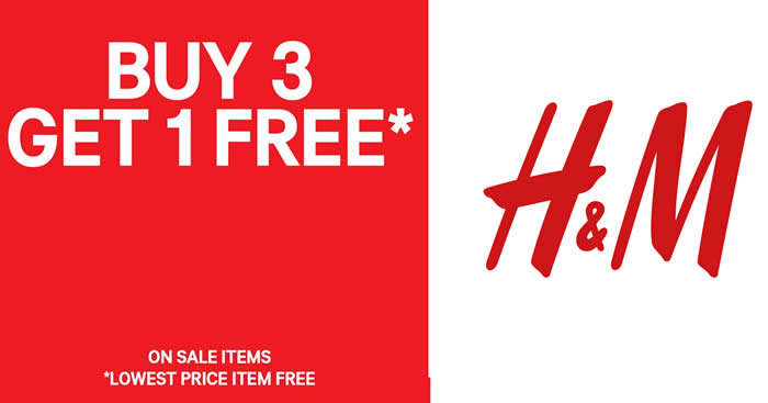 EXPIRED H M Buy 3 Get 1 Free on sale items ladies men kids from 20 Mar 2018