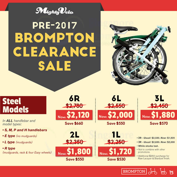 Mighty Velo Brompton Bikes Clearance Sale from 12 Oct 2016