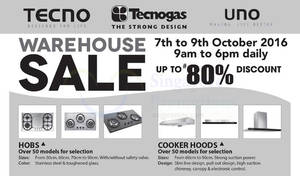 Featured image for Tecno: Warehouse Sale – Up to 80% Off Hobs, Cooker Hoods, Ovens & More from 7 – 9 Oct 2016
