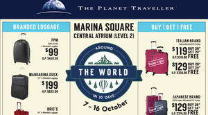 Featured image for (EXPIRED) Planet Traveller Travel Goods Fair: Buy 1 Get 1 Free Luggage Deals & More at Marina Square from 7 – 16 Oct 2016