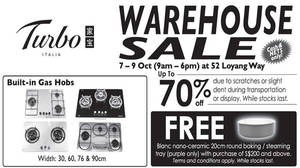 Featured image for (EXPIRED) Turbo: Warehouse Sale Up To 70% Off from 7 – 9 Oct 2016