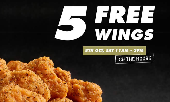 Featured image for Wingstop: Free Wings Giveaway (No Purchase Req) at VivoCity from 11am to 3pm on 8 Oct 2016