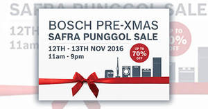 Featured image for (EXPIRED) Save up to 70% off Bosch appliances at their Pre-Xmas SAFRA Punggol Sale from 12 – 13 Nov 2016